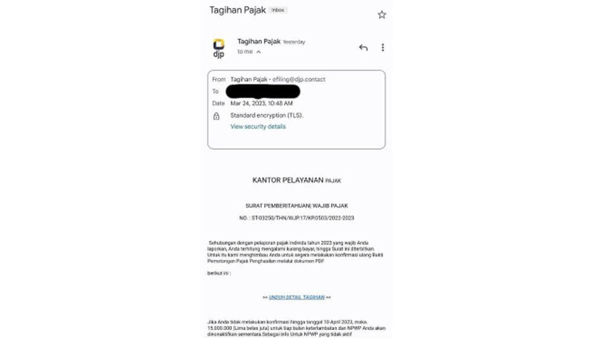 Berhati-hatilah Terhadap Penipuan Online Yang Menyamar Sebagai Pengembalian Pajak Melalui Email Menggunakan Mode Pemberitahuan Dengan Biaya Lebih Rendah