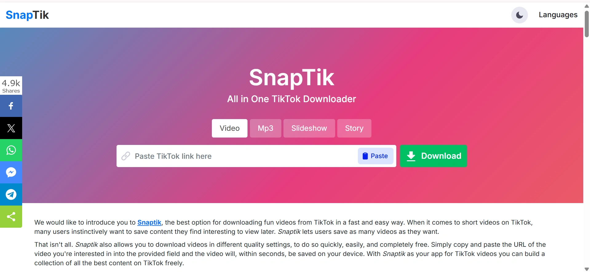 Cara Download Video TikTok FYP Menggunakan Snaptik dengan Mudah